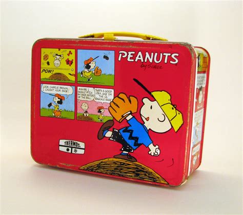 old lunch boxes snoopy with metal|have lunch with snoopy box.